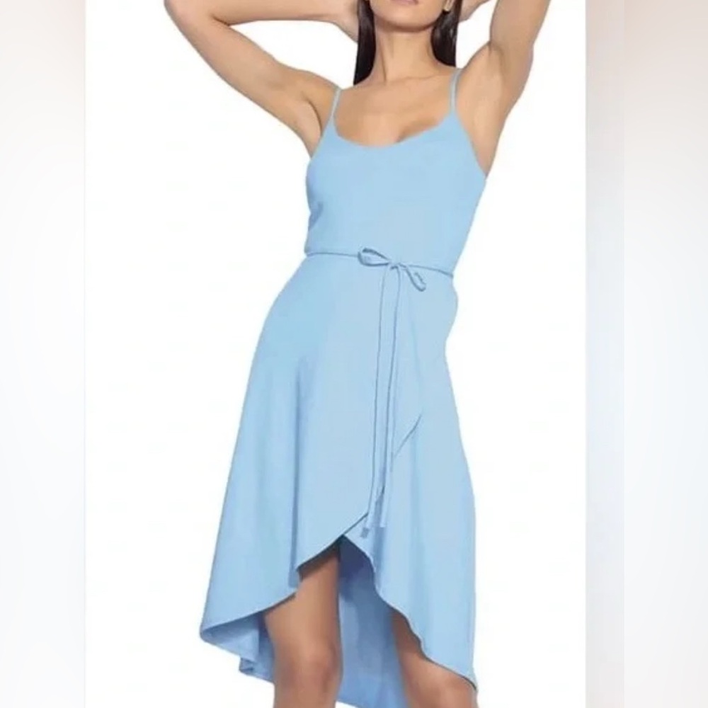 Susana Monaco Sky Blue Asymmetrical Midi Dress – XS